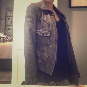 Kenneth Cole grey leather jacket